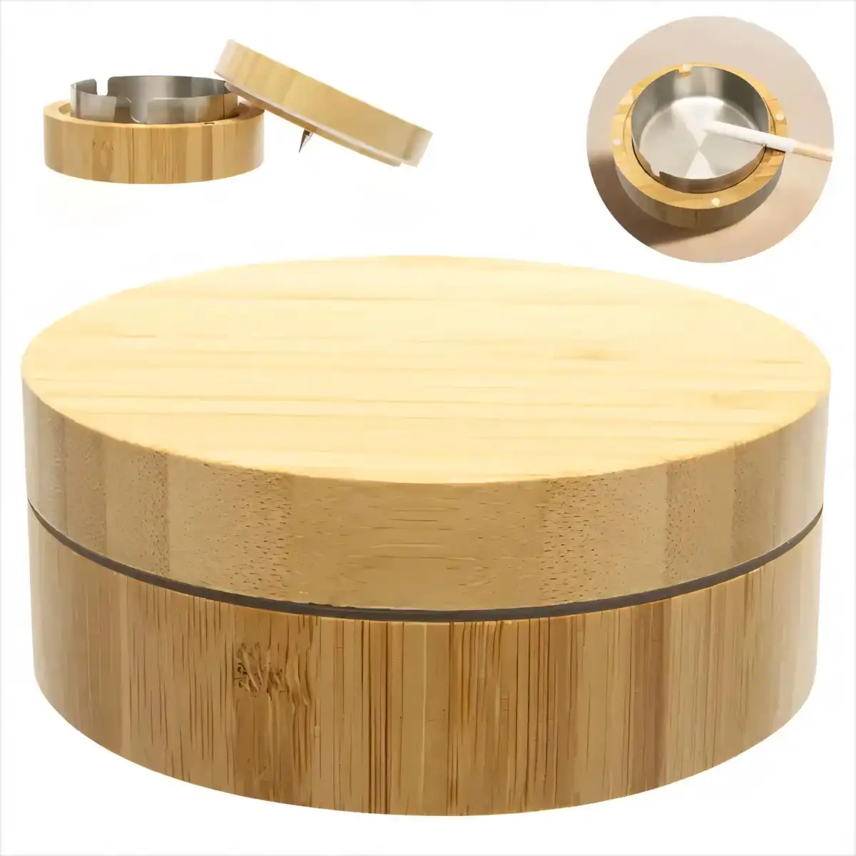 Eco Bamboo Ashtray with Scraper