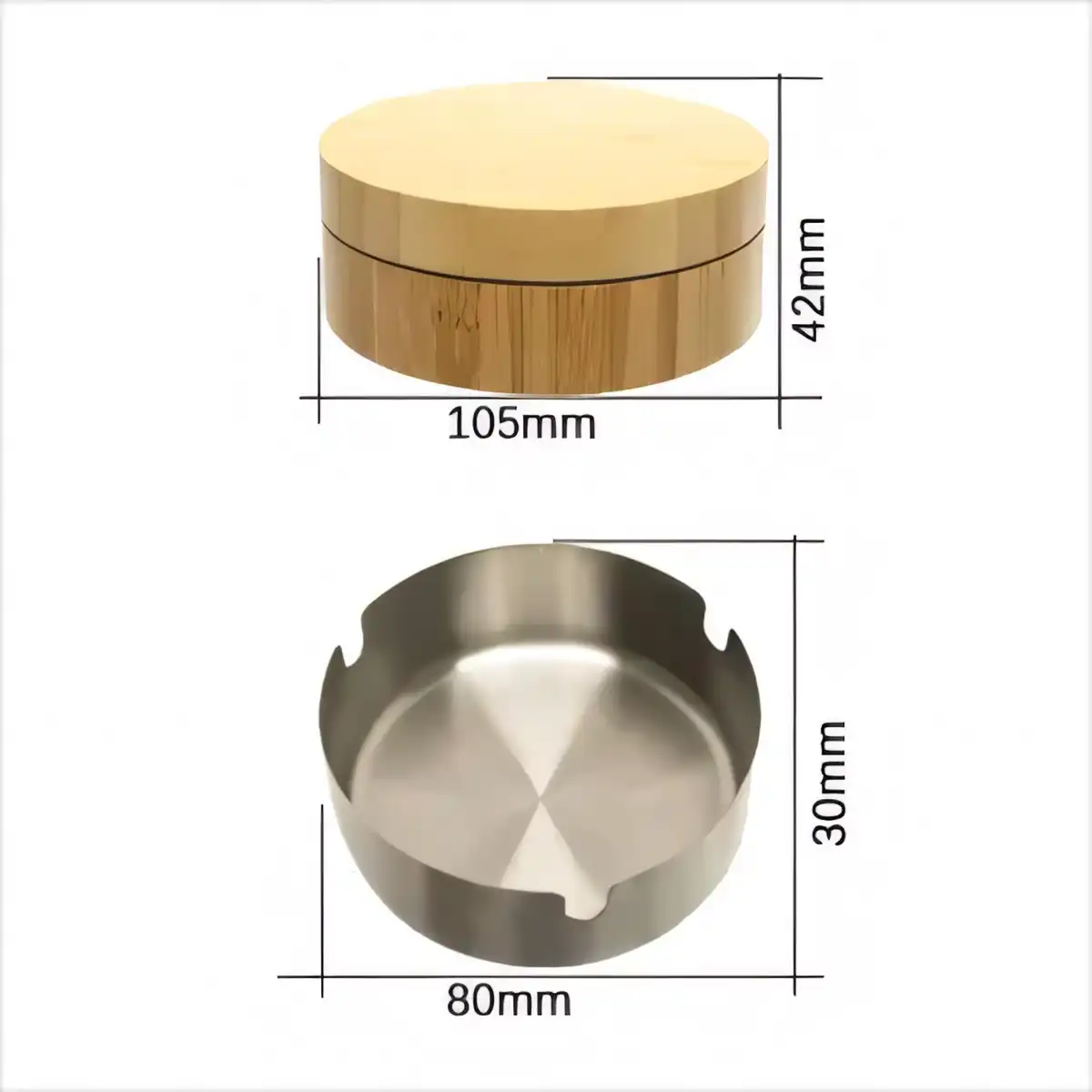 Eco Bamboo Ashtray with Scraper product detail view
