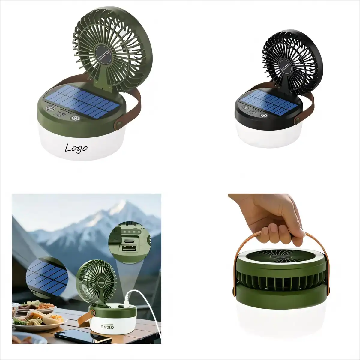 Solar Camping Fan Lantern 4in1