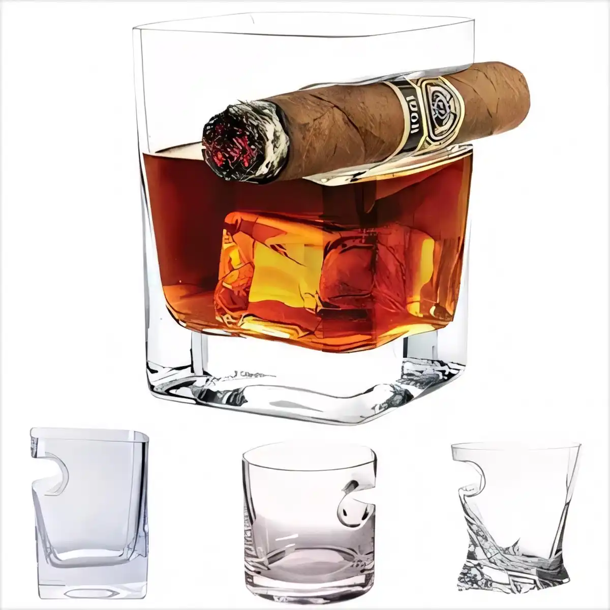Cigar Whiskey Glass Tumblers Set product detail view