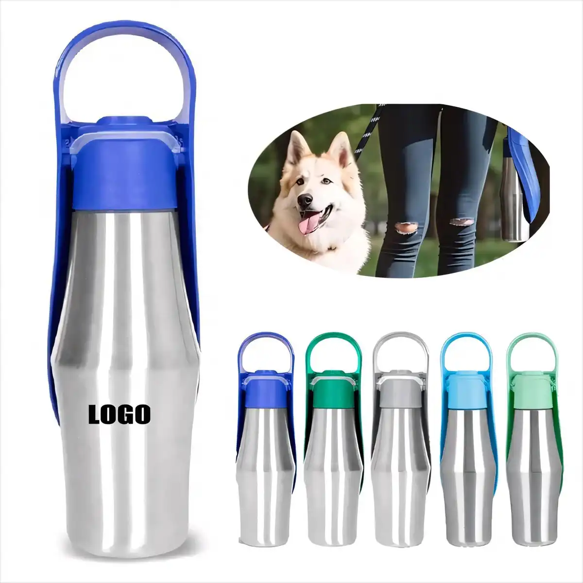 Stainless Dog Bottle with Bowl