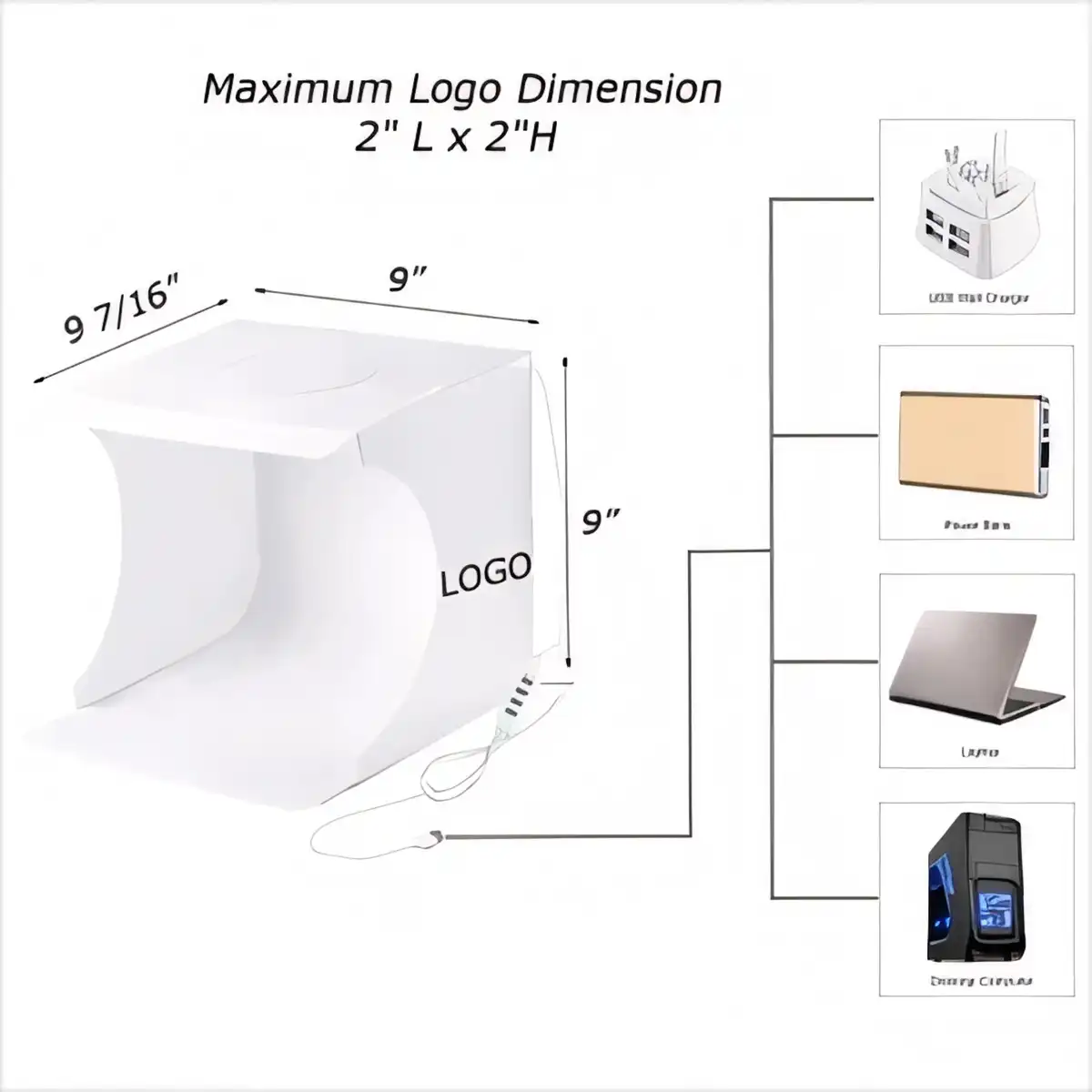 Portable LED Photo Studio Box alternate product angle